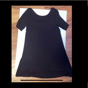 Plain black knit dress